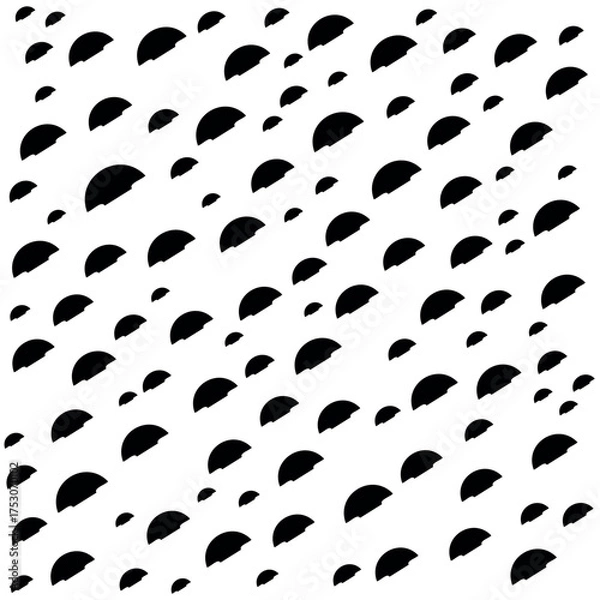 Obraz Black semicircles of varying sizes arranged in a repeating pattern on a white background
