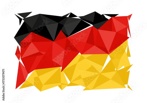 Obraz Geometric German Flag Illustration A Modern, Polygon-Style Representation of the German National Colors, Reflecting Identity and Patriotism
