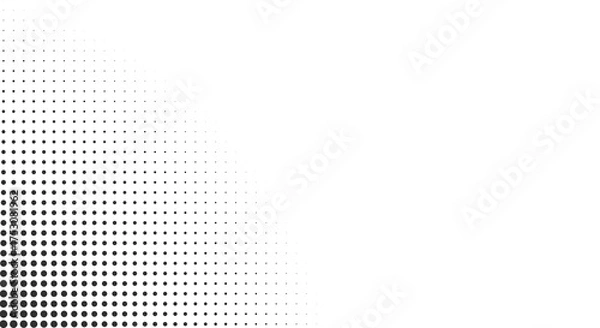 Obraz Black Halftone Dotted Gradient Pattern Texture Fading from Corner

