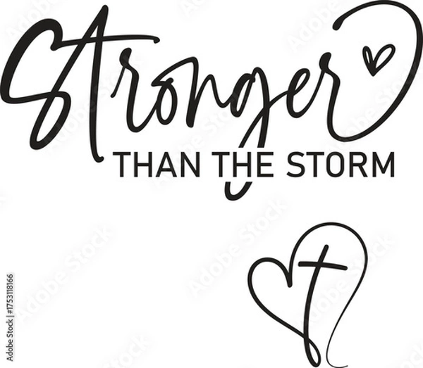 Fototapeta Stronger Than The Storm SVG , Jesus Svg , Cross Svg , Boho Self Care Design