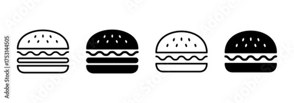 Fototapeta Burger icon vector. burger sign and symbol. hamburger