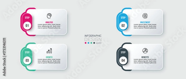 Obraz Infographic template business concept with workflow.
