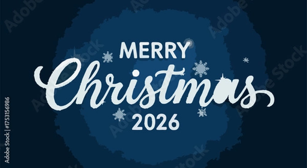 Obraz Merry Christmas 2026 Typography Vector Design