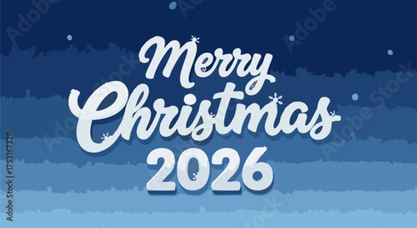 Obraz Cute Merry Christmas 2026 Vector with Cartoon Elements