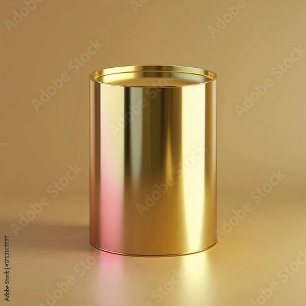 Obraz Cylinder shape on plain gold background graphic design pop art