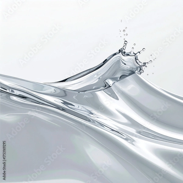 Fototapeta Clean Silver Liquid Splash