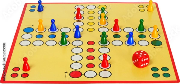 Obraz Ludo board game with die and pieces
