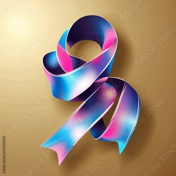 Obraz Abstract smoke ribbon shape on plain gold background graphic design pop art