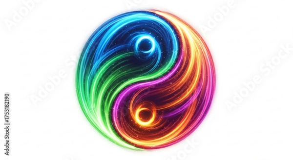 Fototapeta Abstract colorful yin yang symbol design vector illustration balance harmony energy concept art graphic element