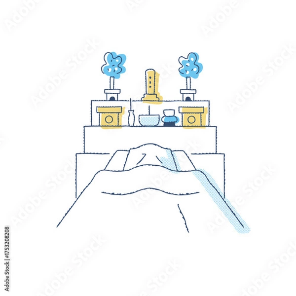 Fototapeta 枕飾りとご遺体