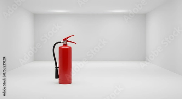 Obraz Fire Extinguisher in Empty White Room