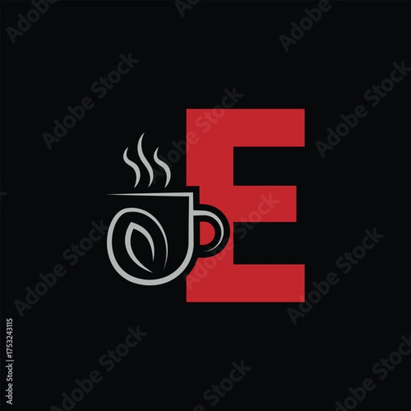 Fototapeta Letter E Creative Logo Design Element . E Coffee Cup Logo