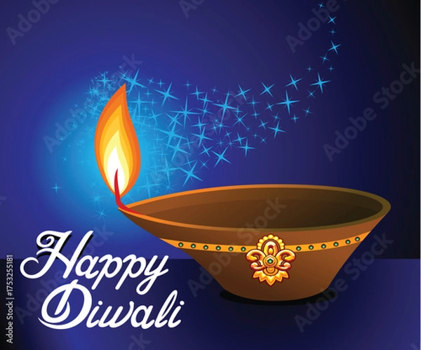 Obraz artistic creative happy diwali background.eps