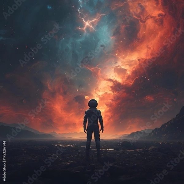 Obraz Cosmic Solitude: The Astronaut’s Gaze