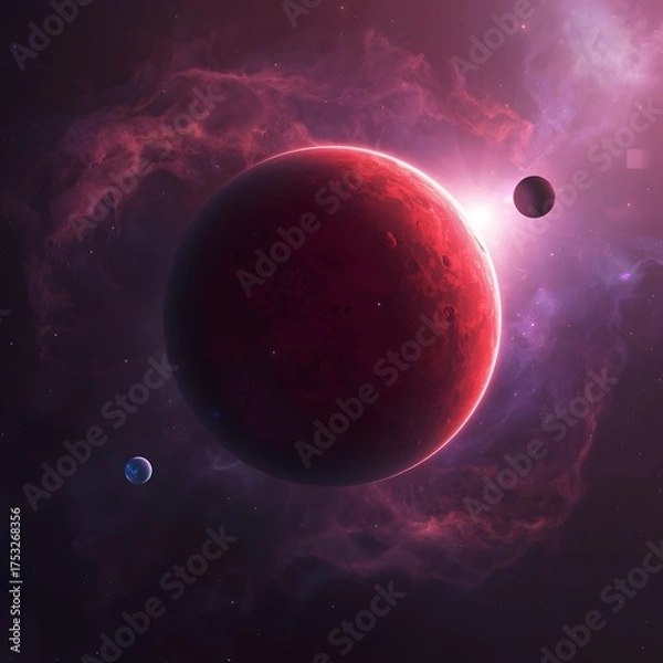 Obraz Red Giant and the Silent Moons