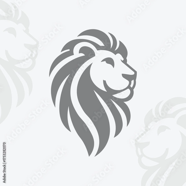 Fototapeta lion head silhouette