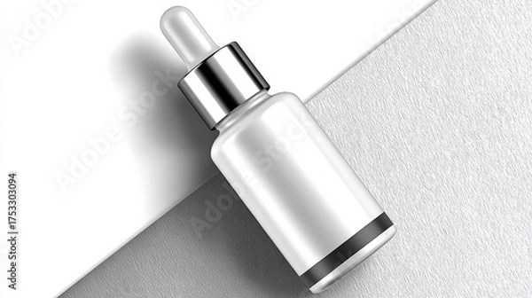 Fototapeta A sleek, modern dropper bottle resting on a textured surface, showcasing minimalistic design