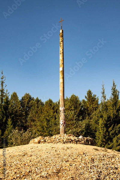 Obraz Am Cruz de Ferro am Jacobsweg in Spanien