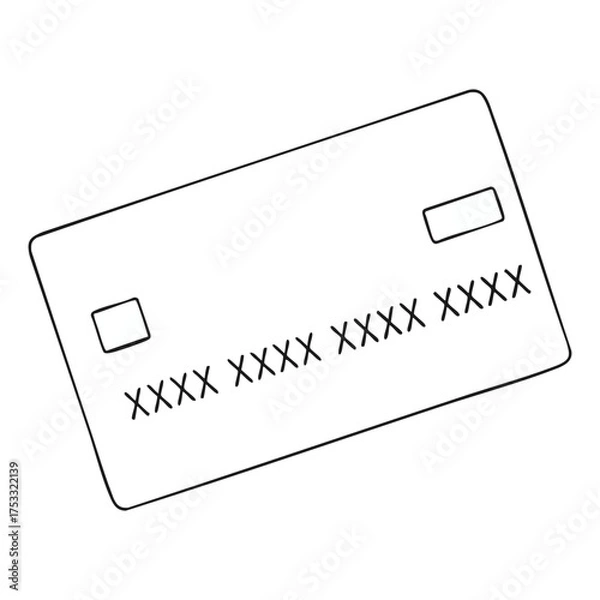 Fototapeta Minimalist Outline Vector of Credit Card or Payment Card
