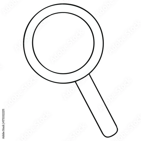 Fototapeta Simple Outline Vector of Magnifying Glass Icon for Search