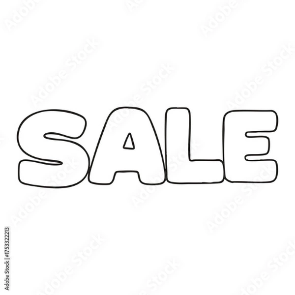 Fototapeta Outline Vector Bold Bubble Text Typography SALE