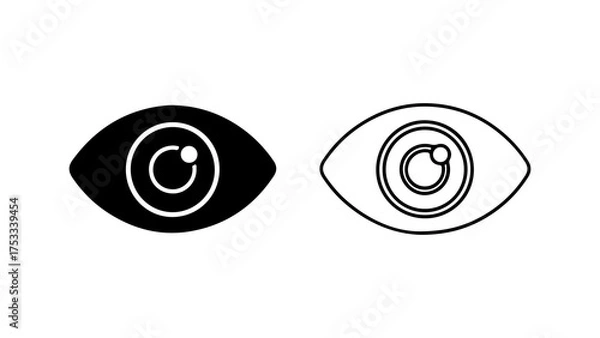 Fototapeta Eye icons with circular elements with transparent background