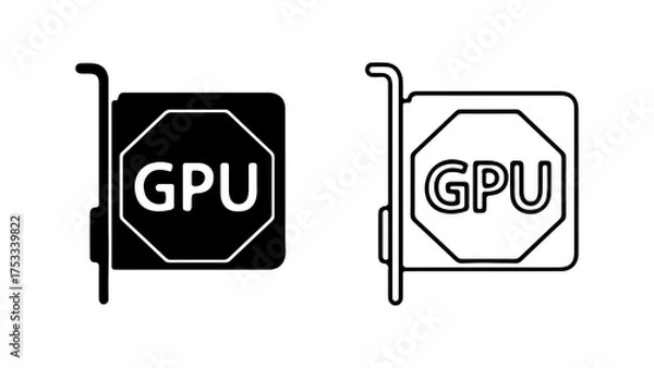 Fototapeta Graphics processing unit icons with transparent background