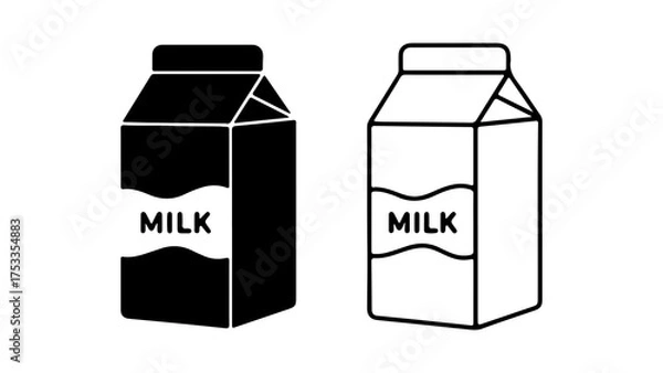 Fototapeta Milk carton icons with transparent background