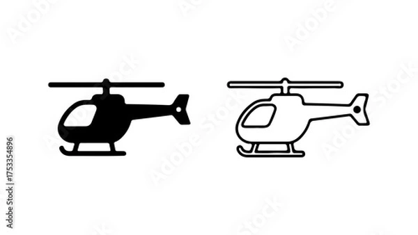 Fototapeta Helicopter icons with transparent background