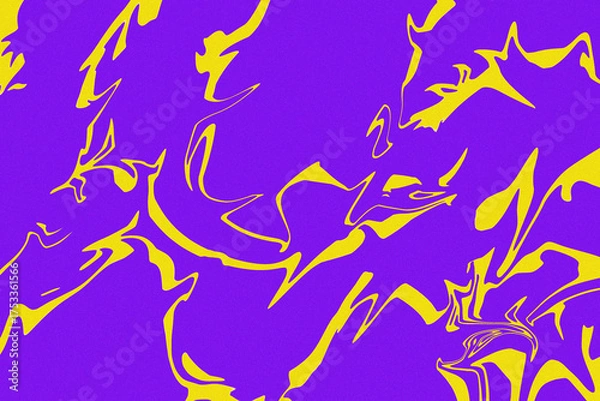 Fototapeta Vibrant Abstract Fluid Art – Purple And Yellow Dynamic Gradient Design.