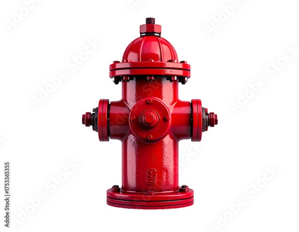 Fototapeta Realistic Red Fire Hydrant Isolated on Transparent Background