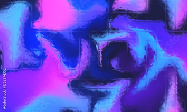 Obraz Abstract Glass Texture Background in Blue and Pink | Modern Gradient Design, Wavy Liquid Surface, Neon Light Reflection, Futuristic Digital Wallpaper for Tech and Creative Projects