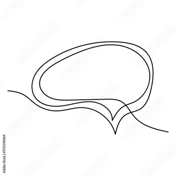 Obraz logo flat icon continuous line bubble chat