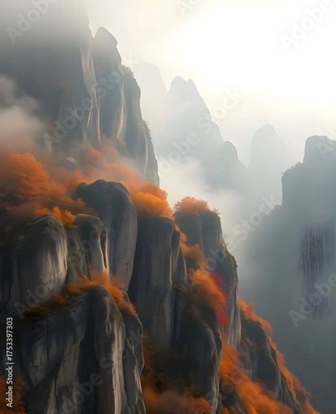 Obraz Mystical Tianmen Mountain Peak