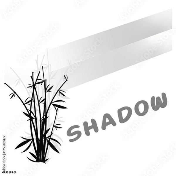 Obraz Tree Leaves Shadow Background. Branch with Leaf Shade Overlay. Vector Transparent Plant Shadow Effect