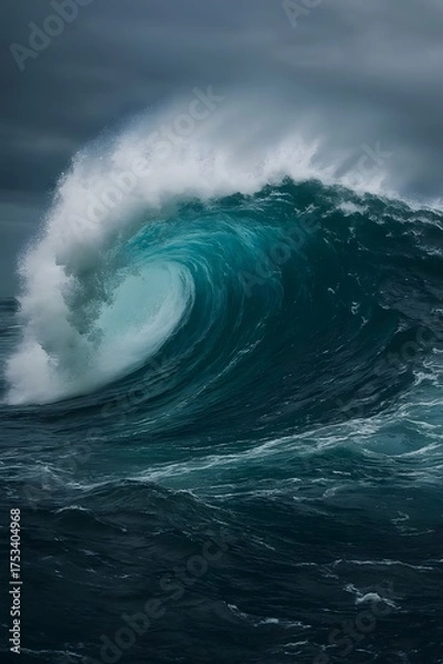 Obraz "Roaring Ocean Wave Under Stormy Sky"
