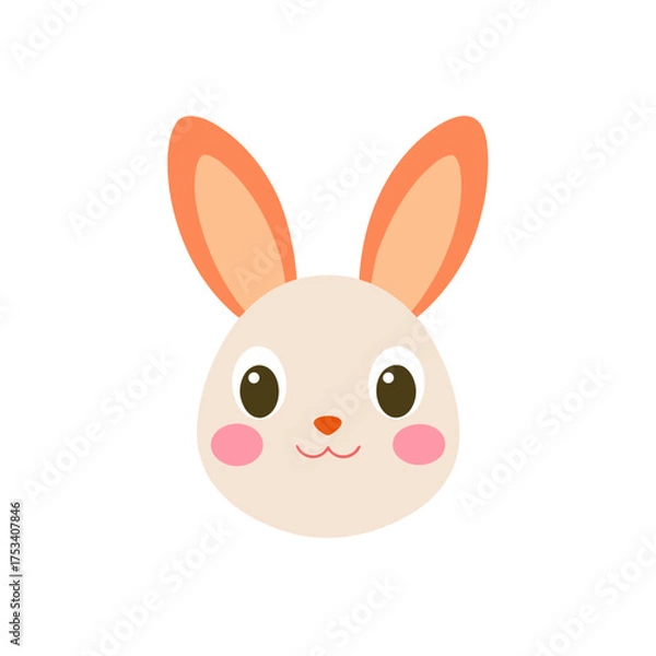 Fototapeta rabbit head icon clipart vector on transparent background