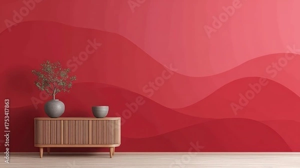 Fototapeta Calming Red Tones Minimal Background