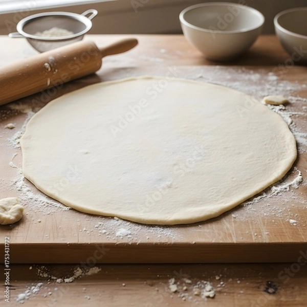 Fototapeta L'art d'abaisser : La promesse d'une bonne pâte.