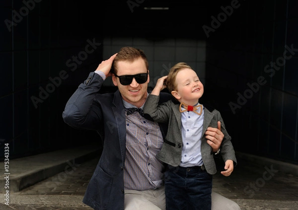 Obraz Happy dad and son