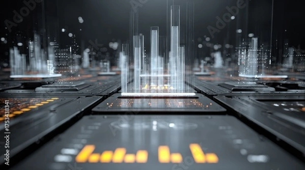 Fototapeta Abstract technological cityscape