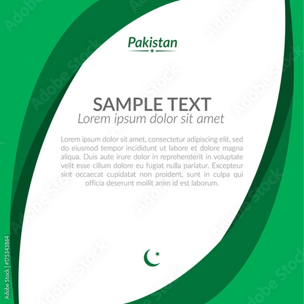 Fototapeta Pattern curved green lines Flag of Pakistan Vector