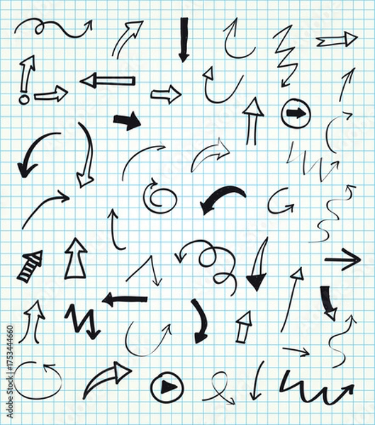 Obraz Hand drawn arrow set vector illustration