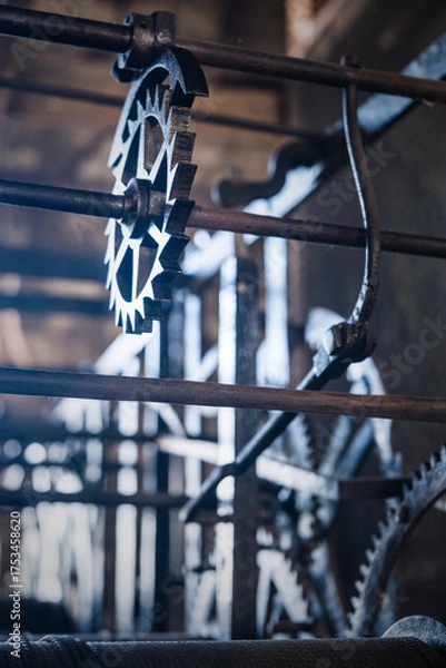 Obraz Historic Church Clock Tower Cogs