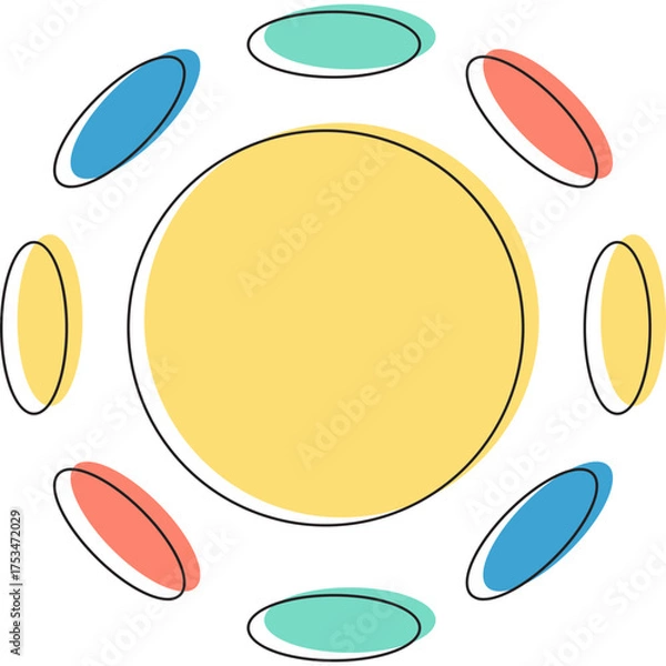 Obraz Colorful Cartoon Sun Shape Vector Collection
