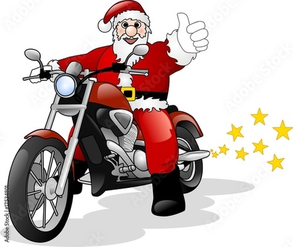 Obraz santa claus biker