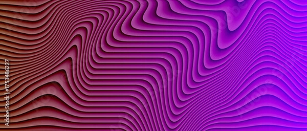 Fototapeta Abstract lines wave pattern background texture design wallpaper purple pink gradient modern art illustration