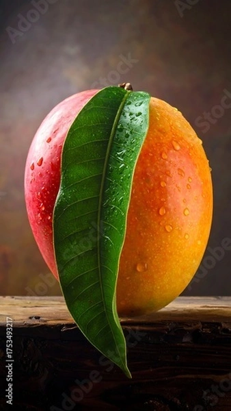 Obraz Ripe mango with leaf