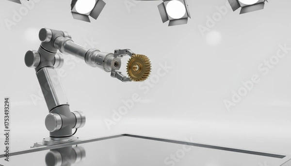 Obraz Sleek Robotic Arm in Industrial Setting