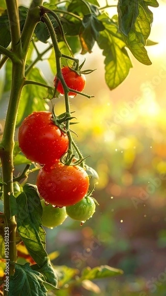 Obraz Ripe tomatoes on a vine